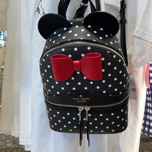 Kate Spade Disney X Kate Spade New York Minnie Dome Backpack Black Multi - Picture 13 of 16